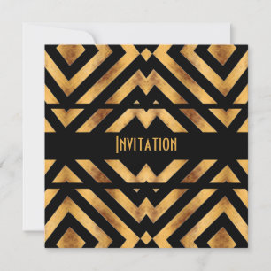 Invitation Retro Black Gold Exotic 2
