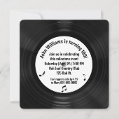 Invitation Retro Black Vinyl LP Record 100e fête d'anniversai (Devant)