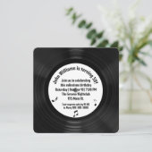 Invitation Retro Black Vinyl LP Record 50e fête d'anniversair (Debout devant)