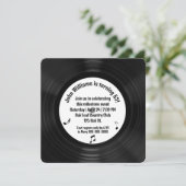 Invitation Retro Black Vinyl LP Record 65e fête d'anniversair (Debout devant)