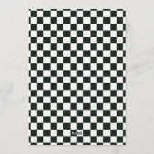 Invitation Retro Black White Checkered Santa Claus Christmas  (Dos)