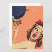 Invitation Rétro blanc 5x7 d'occasion d'invitation de fête (Devant / Derrière)