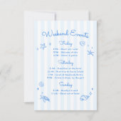 Invitation Retro Bleu Coquillages & Cloches de Mariage Enterr (Dos)