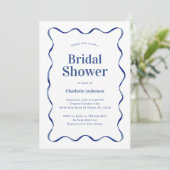 Invitation Retro Blue Bridal Shower (Debout devant)