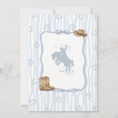 Invitation Retro Blue Plaid Cowboy First Rodeo 1st Birthday (Dos)