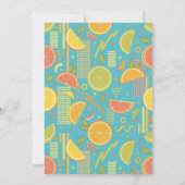 Invitation Retro Blue Summer Citrus Fruit Birthday (Dos)