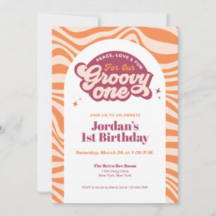 Invitation rétro bohème pour un premier anniversai