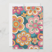 Invitation Retro Boho 70s Groovy Floral Baby Shower    (Dos)
