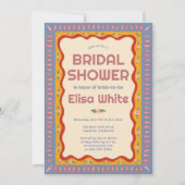 Invitation Retro Boho amusant Fête des mariées artisanale sur (Devant)