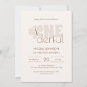 Invitation Retro Boho Baby Butterfly Kids 1er anniversaire (Devant)