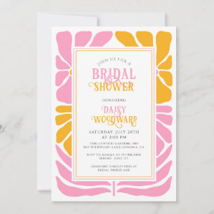 Invitation Retro Boho Bold Floral Bridal ShowerInvitation