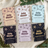 Invitation Retro Boho Brown Arch Daisy Floral Baby Shower