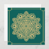Invitation Rétro Boho Chic Bohème Hippie Rosette Mandala (Devant / Derrière)