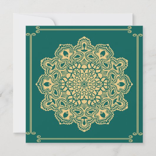Invitation Rétro Boho Chic Bohème Hippie Rosette Mandala (Devant)