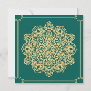 Invitation Rétro Boho Chic Bohème Hippie Rosette Mandala
