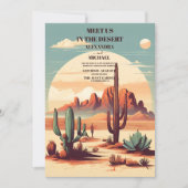 Invitation Retro Boho Desert Mountain Mariage (Devant)