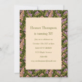 Invitation Retro Boho Green Cute Floral Simple 50e anniversai (Devant)