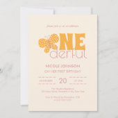 Invitation Retro Boho mignon papillon enfants 1er anniversair (Devant)