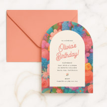 Invitation rétro boho pour fête florale