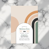 Invitation Retro Boho Rainbow Arche Noël fête