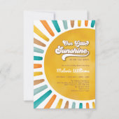 Invitation Retro Boho Sunshine Baby shower garçon (Devant)