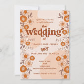 Invitation Retro Boho Super Arched Photo Mariage (Devant)