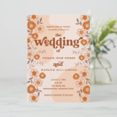 Invitation Retro Boho Super Arched Photo Mariage (Debout devant)