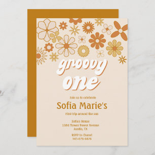 Invitation Retro Boho Super One Boho Premier anniversaire