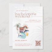 Invitation Retro Boho Surf été | Fin de semaine de bacheloret (Devant)