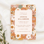 Invitation Retro Boho Terracotta Floral Cute Bat mitzvah<br><div class="desc">Retro Boho Terracotta Floral Cute Bat mitzvah Invitation</div>
