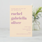 Invitation Retro Boho Vert Botanique Groovy Bat Mitzvah (Debout devant)