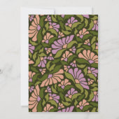 Invitation Retro Boho Vert Botanique Groovy Bat Mitzvah (Dos)