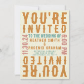 Invitation Retro Bold Bright Photo et code QR Mariage (Devant)