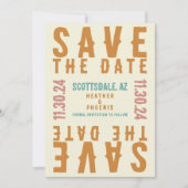 Invitation Retro Bold Bright QR Code Photo Enregistrer la dat (Devant)