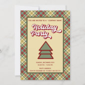 Invitation Retro bold plaid fun compagnie fête (Devant)