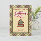 Invitation Retro bold plaid fun compagnie fête (Debout devant)