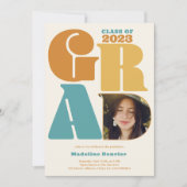 Invitation Retro bold surdimensionné Grad 4 photo 2023 gradua (Devant)