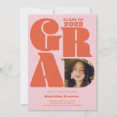 Invitation Retro bold surdimensionné Grad 4 photo 2023 gradua (Devant)