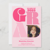Invitation Retro bold surdimensionné Grad 4 photo 2023 gradua (Devant)