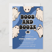 Invitation Retro Boos et Booze Halloween Party (Devant)