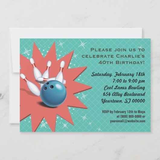 Invitation Retro Bowling (Dos)