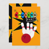 Invitation Retro Bowling (Devant / Derrière)