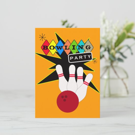 Invitation Retro Bowling (Debout devant)