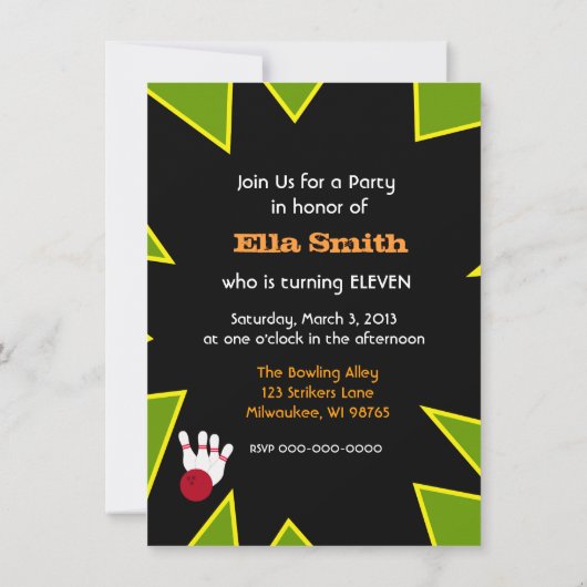 Invitation Retro Bowling (Dos)