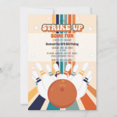 Invitation Retro Bowling anniversaire de enfant Party (Devant)
