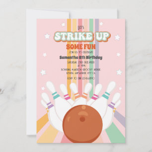 Invitation Retro Bowling anniversaire de enfant Party