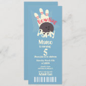 Invitation Retro Bowling Blue Anniversaire Style de billet (Devant / Derrière)