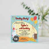 Invitation Retro Bowling fête d'anniversaire (Debout devant)