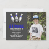 Invitation Retro Bowling N'Importe Quel Âge Photo Anniversair (Devant)
