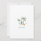 Invitation Retro Boy C'est un Beach Party Surf Anniversaire P (Dos)